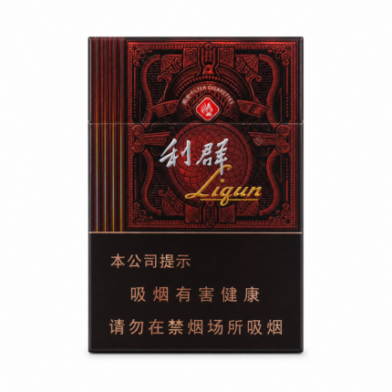 Liqun Sunshine Zun Mid cigarette packaging, front of the red and black pack on a white background