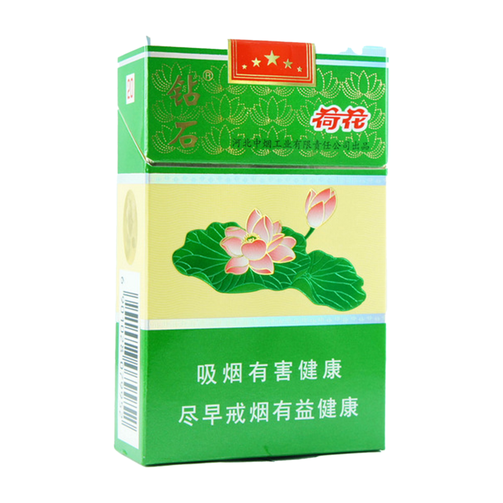SONY DSC Diamond Lotus green hard pack, king-size regular-width cigarettes — front pack