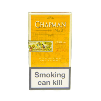 Chapman Vanilla king-size flavoured cigarette pack — back